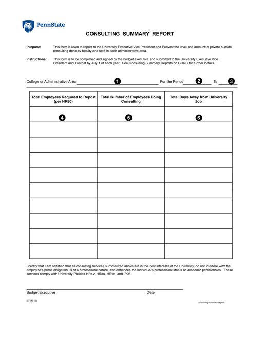 Image of Consulting Summary Report